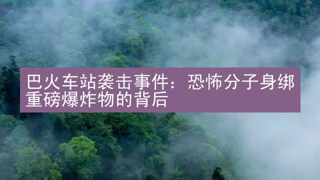 巴火车站袭击事件：恐怖分子身绑重磅爆炸物的背后